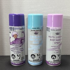 Fun World Full Body Makeup Spray Paint Lavender, Blue, Purple Lot Of 3 4oz