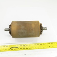 Chain Driven Rubber Clad Power Conveyor Roller 9" W Face Width 6" OD 15" OAL
