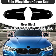 2x Spiegelkappen Au�enspiegel F�r BMW F20 F22 F30 F32 E84 2012-19 Glanz Schwarz
