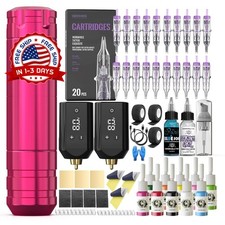PROFESIONAL Maquina De Tatuaje Kit Para Tatuar Tattoo Rotativa Pluma Inalambrico
