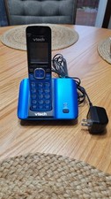 VTech Cordless Phone Model CS6519-15 Blue Phone with Cradle Charger 