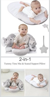 Lovvie & Joy 2-in-1 Baby Support Pillow Elephant Tummy Time Sit & Play New