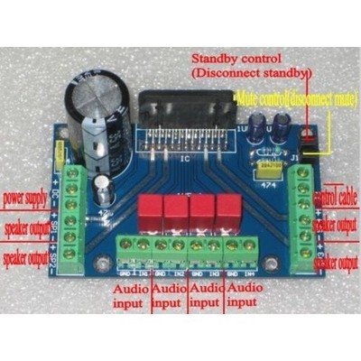 DC 12V TDA7388 Four Channel 4 x 41W Audio Power Amplifier Board BTL PC Car Amp *