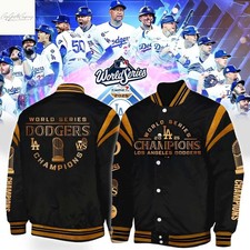 Los Angeles city Dodger 2025 World Series Champions Black Baseball Jacket