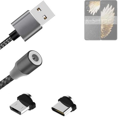 Daten-Lade-Kabel für Tecno Phantom V Flip2 mit USB-Typ C und Micro-USB-Adapter
