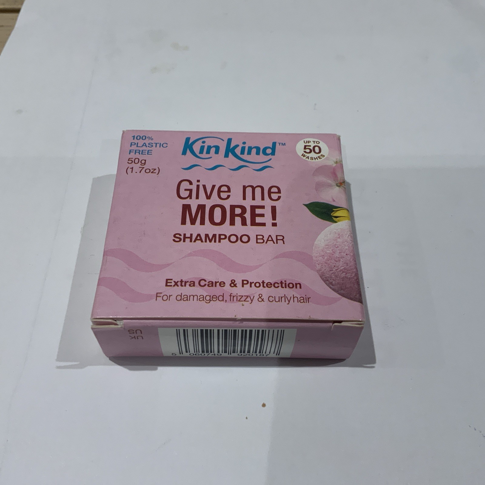 Kin Kind Give Me More Shampoo Bar 50G for Damaged, Frizzy & Curly Hair 50 Washes
