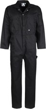 Fort - Zip Front Coverall With Handy Pockets - Work Overalls for Men, Black 54"