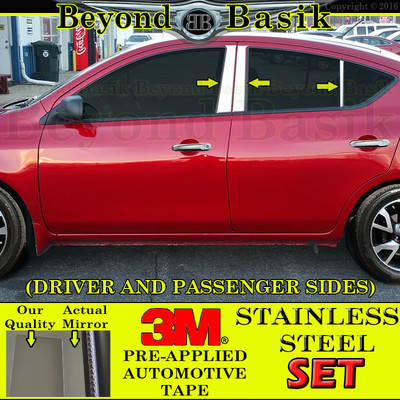 For 2012-16 2017 2018 2019 NISSAN Versa STAINLESS STEEL Pillar Post COVERS 6Pcs