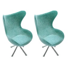 2x 1:12 Dollhouse Miniature Flocking Chair Office Bar Tiny Furniture Accessories