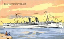Postcard 1920s Steamship SS Yale Los Angeles San Francisco California TR24-2424