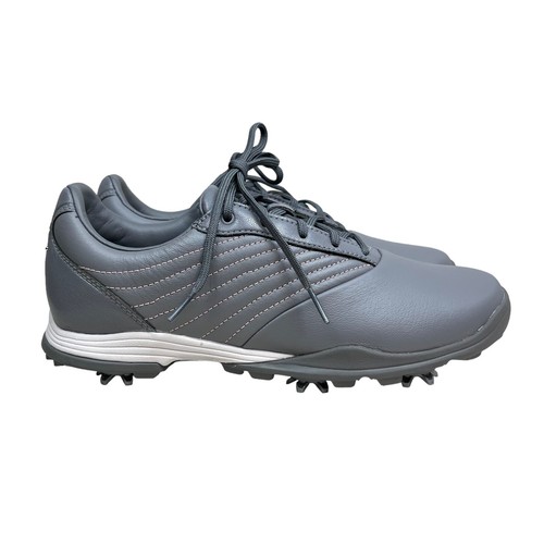 Adidas Adipure DC2 Golf Shoes Gray Leather 6 Spike Cleats Lace Up Women
