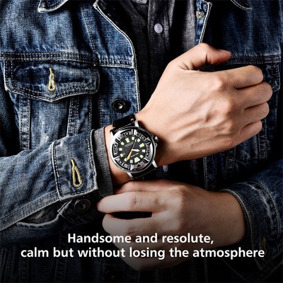 Metal Men's 3ATM Waterproof Quartz Watch With Calendar Luminous Pin Buckle Wrist