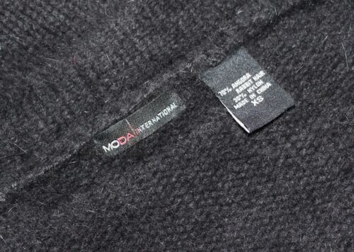 MODA International Sz XS Black 70% ANGORA FLUFFY Shrug Bolero Cardigan Sweater - Picture 3 of 11