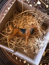 New Dresden Bloodhound Dog Paper Christmas Ornament  2 1/2" Feather Tree