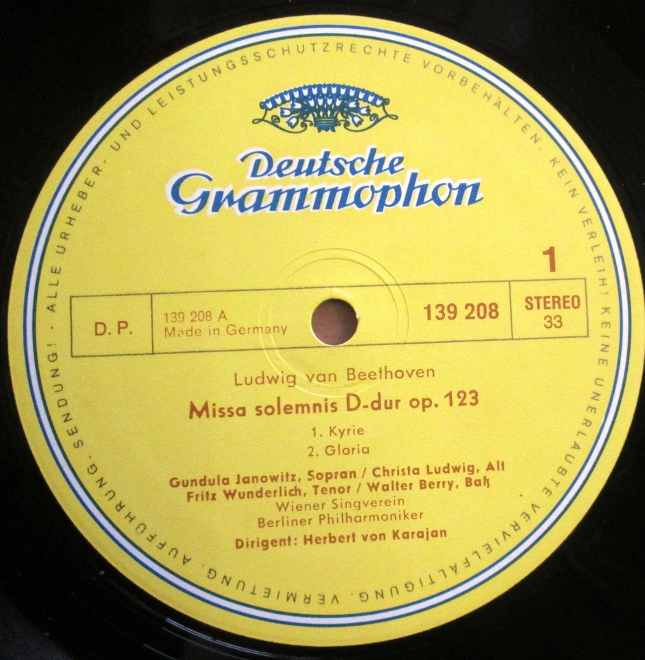 DG 2707 030 Beethoven Missa Solemnis Janowitz Karajan 2xLP NEAR MINT Germany - Image 2 of 4