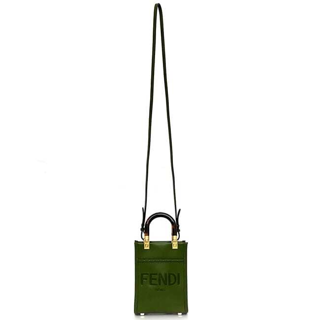 FENDI 　♡I♡ Fendi 2way bag Sunshine Shopper f-21527 Khaki green