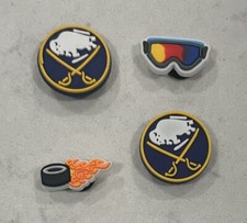 Buffalo Sabres Themed 4-Pack NHL Shoe Charms for Crocs New