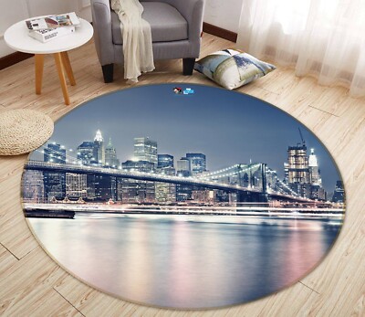 3D Nacht Brücke M6923 Spiel Teppich Mat Runden Elegant Foto Teppich Romy