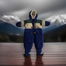 Vintage Oshkosh Baby 3/6 Months Corduroy Winter One Piece Boys Y2 Toggle Closure