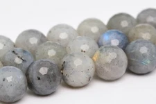 6MM Natural White Labradorite Beads Grade AB Micro Faceted Round Loose Beads
