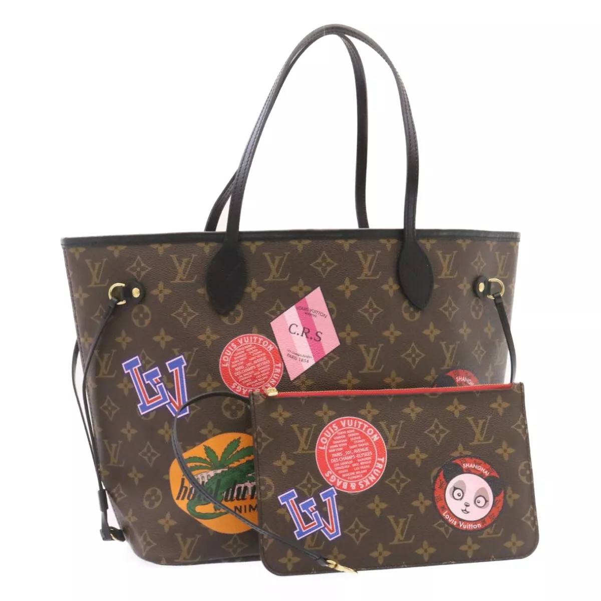 Louis Vuitton Neverfull MM My LV World Tour Monogram Canvas/ Black