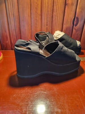 ARMANDO POLLINI CREPE TEXTILE PLATFORM  WEDGES S35 AU6 MADE IN ITALY RRP$385 NEW