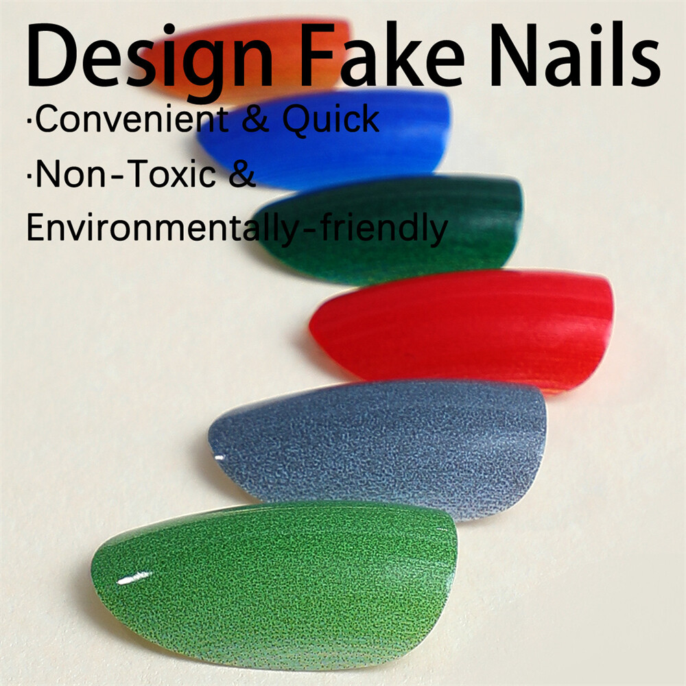 Pure Color Autumn Winter False Nail Short Oval Press on Nails for Nail