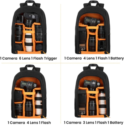 amazonbasics dslr and laptop backpack with orange interior black Amazon Basics Large Gadget Bag for Camera Storage Shoulder Strap, with Grey : Photographic Equipment Bags : Electronics away shoulder straps allow you to wear the backpack as a pack or sling Amazon Basics Large DSLR Gadget