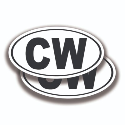 CW INITIALS STICKERS 2 Decals Bogo Car Truck Bumper Window | eBay