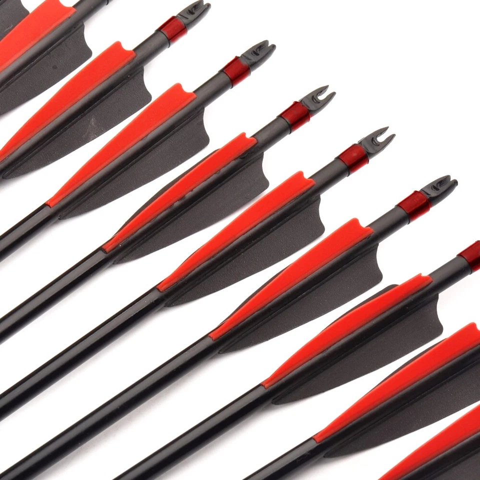 6/12Pcs 30" SP500 Fiberglass Arrows For Recurve/Compound Bow Archery Practice - Image 3 of 4