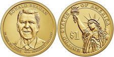 2016-D  President RONALD REAGAN Presidential Golden Dollar 1-Coin