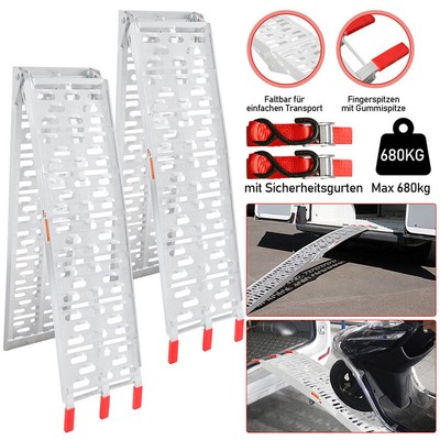 2x Auffahrrampe Alu Auffahrschiene Verladerampe Autorampe max. 680kg Klappbar