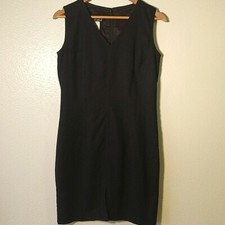 Vintage Linen Blend Black Classic Cocktail Dress Carole Little 8 Funeral