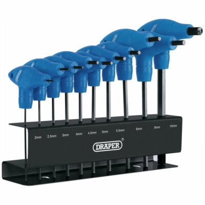Draper 33869 10 Stück T-Griff Inbus Sechskant Schlüssel Set 2-10 mm 