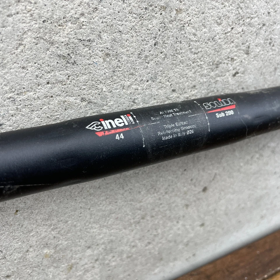 Manillar Vintage Cinelli Solida Sub 200 26 Ergo Aero 44 cm 440 Barra Drop Negro Foto 2 de 4