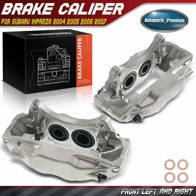 Pair Front Side Brake Calipers for Subaru Impreza WRX STI 04-07 H4 2.5L Sedan - Bild 1 von 4