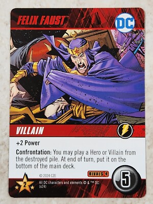 FELIX FAUST DC Comics Deck Building Game RIVALS SHAZAM vs BLACK ADAM