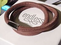 Endless Jewelry 36cm Brown Bracelet Double Strand Silver Clasp Rrp £50 Endless Jewelry 36cm Brown Bracelet Double Strand Silver Clasp Rrp £50