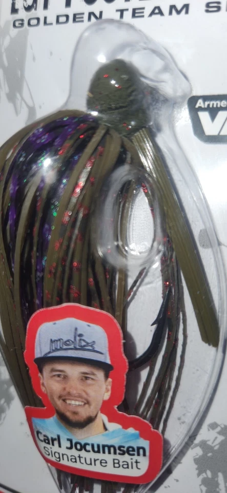 Señuelo de plantilla de fútbol Molix GT; Golden Team Series (3/8 oz) Grn Pump/rojo púrpura (¡Tres!) Foto 3 de 4