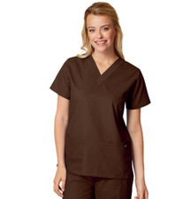 SM Lydias Vneck Medical Scrub Top Brown