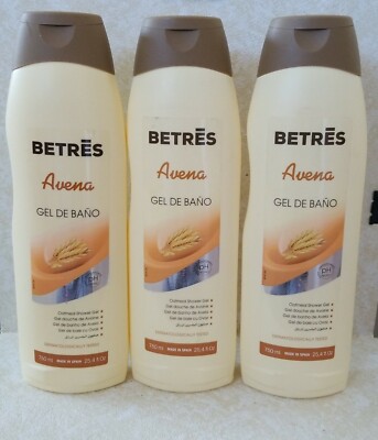  3 × BETRES Avena   GEL DE BANO   Oatmeal Shower Gel    750 mL/ 25.4 oz 