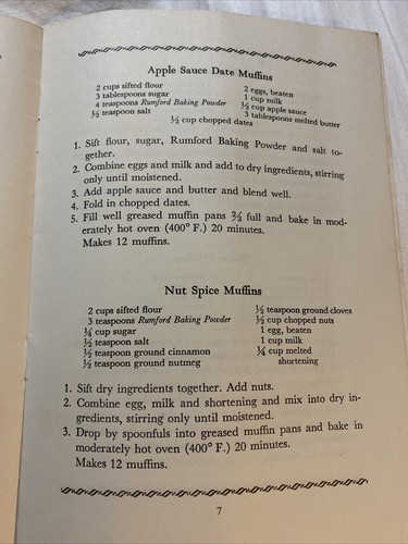 Antique Rumford Magic Muffins Recipes Rumford Baking Powder Providence RI 1945 - Picture 4 of 4