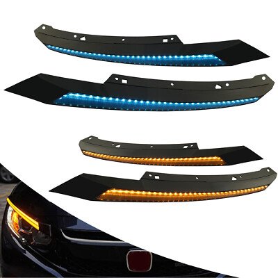 For 2016-2021 2017 Honda Civic LED Hatchback Day Time Running Fog Lights Lamps！