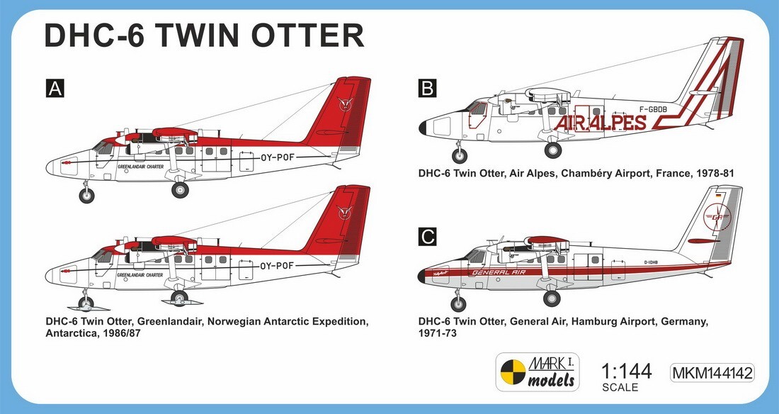 Mark I MKM144142 1/144 de Havilland DHC-6 Twin Otter Twotter