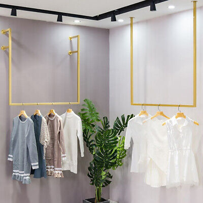 Wall Mounted Gold Clothing Display Rack 