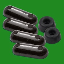 6 Piece Black Toilet Seat Buffers Bumpers Replacement Pads