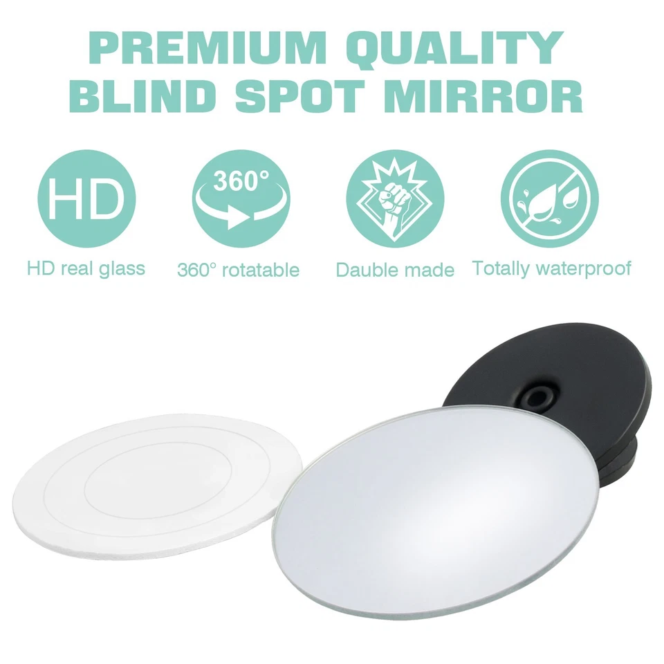 Espejo retrovisor de punto ciego retrovisor redondo de vidrio HD de 360° 6 piezas para BMW Foto 4 de 4