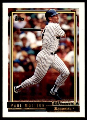 1992 Topps Gold Winners Paul Molitor. . Milwaukee Brewers #600