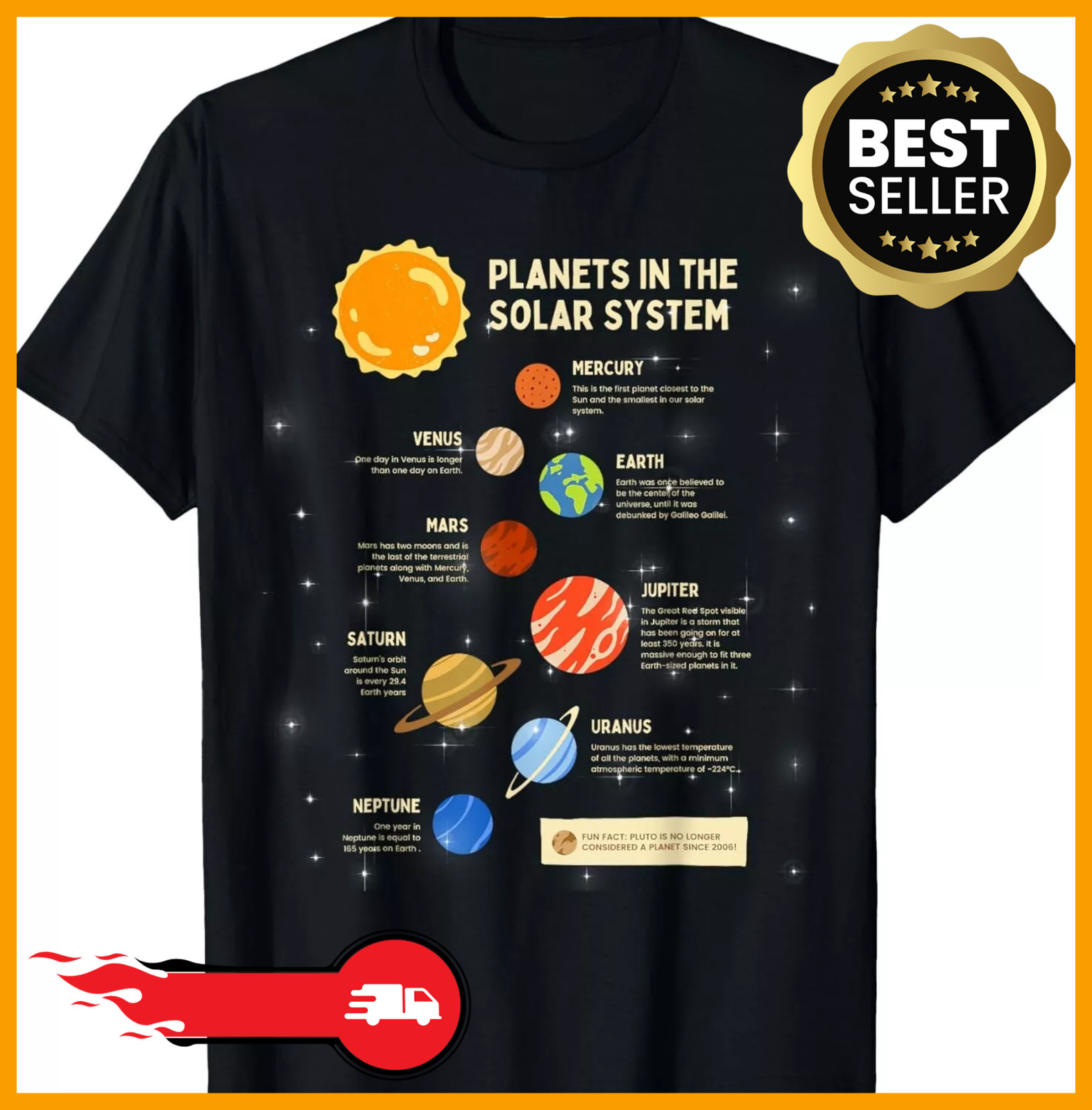 Planets Solar System Outer Space Science Boys Gir… - image 1