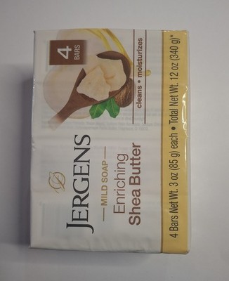 Jergens Mild Soap Enriching Shea Butter 4 Bars 3 oz Each